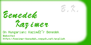 benedek kazimer business card